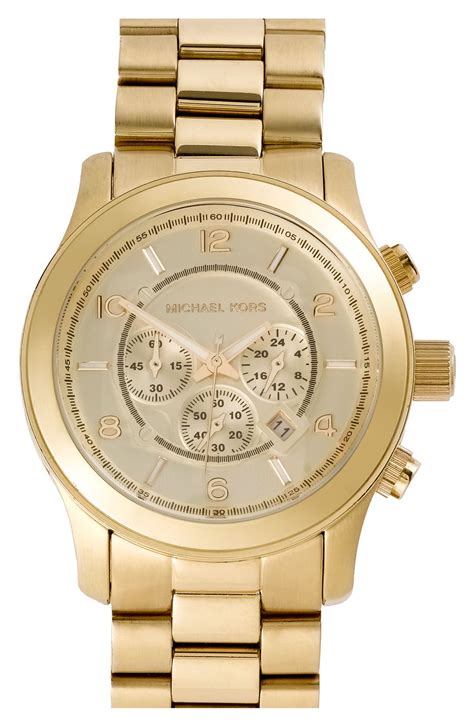 michael kors men's gold runway watch|michael kors runway chronograph watch.